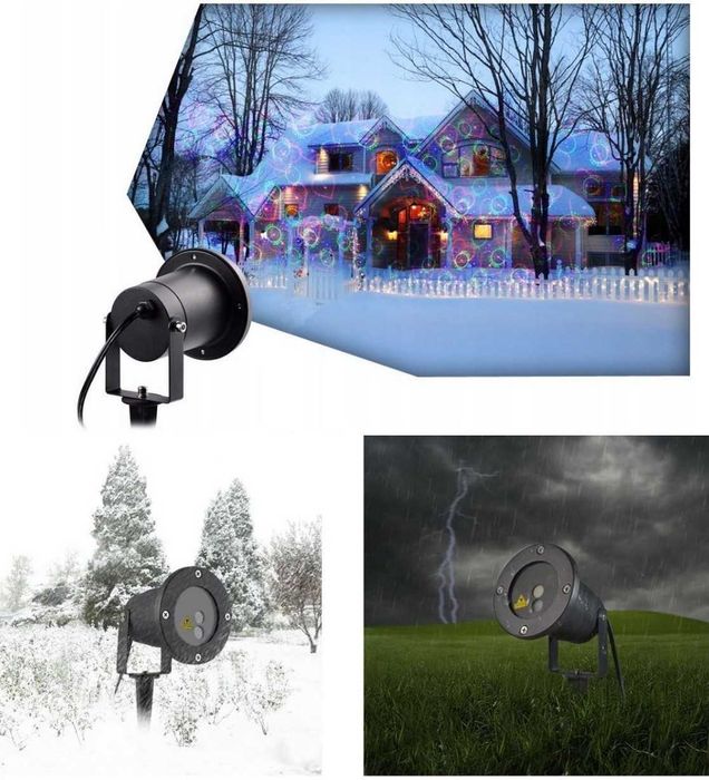 Projektor Świąteczny Laserowy RG Star Shower do Domu Ogrodu na Prezent