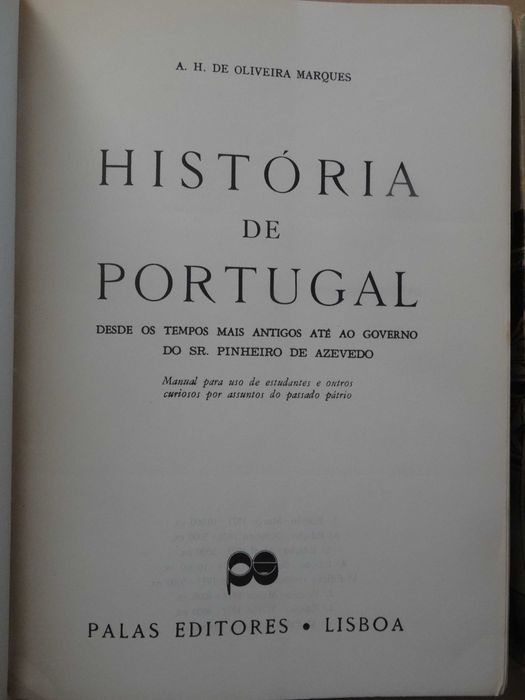 História de Portugal de A. H. de Oliveira Marques - 2 Volumes