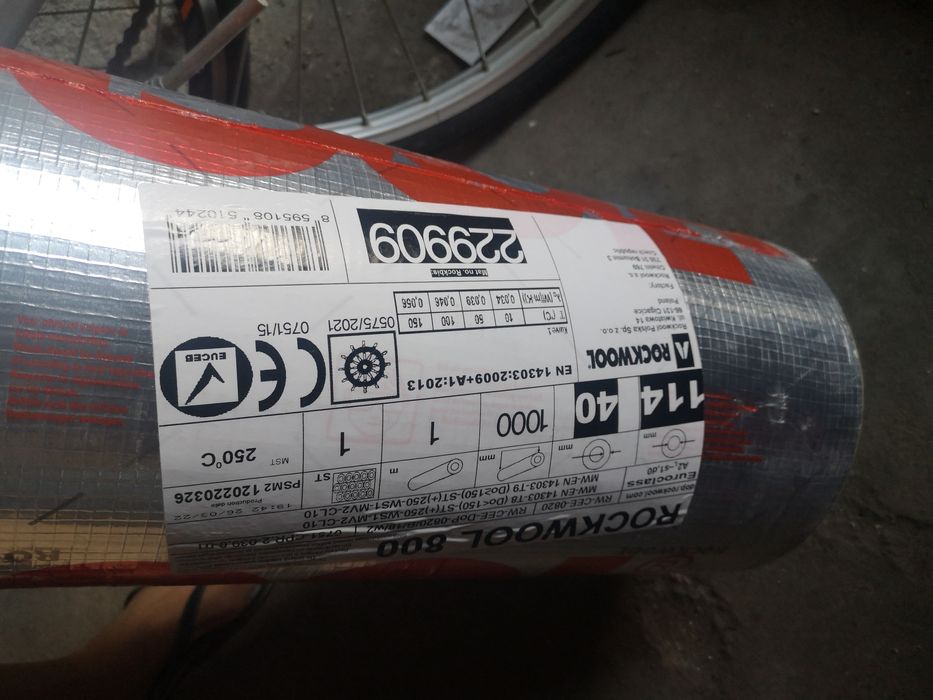 Otulina z wełny mineralnej 800 40/114