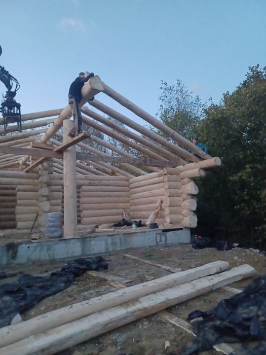 Баня, дикий зруб, будинок з дикого зрубу