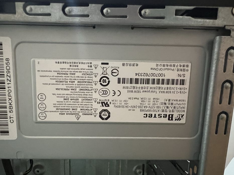 Caixa pc de escritório + fonte + leitor de discos