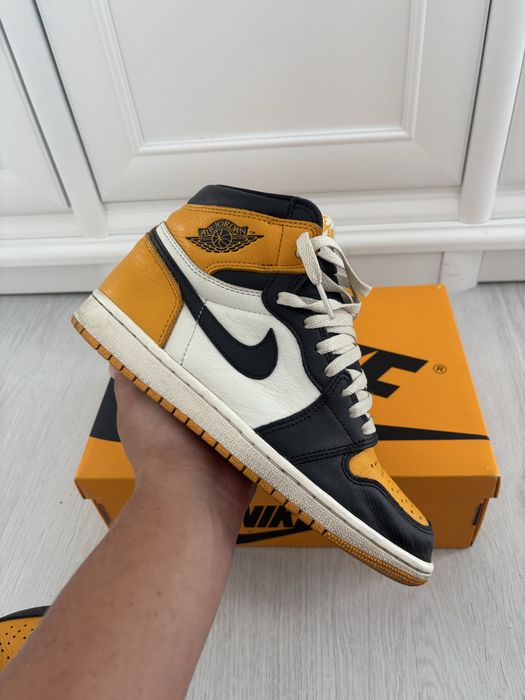 Nike Air Jordan 1 High Retro 41 Yellow Toe Taxi 8 us