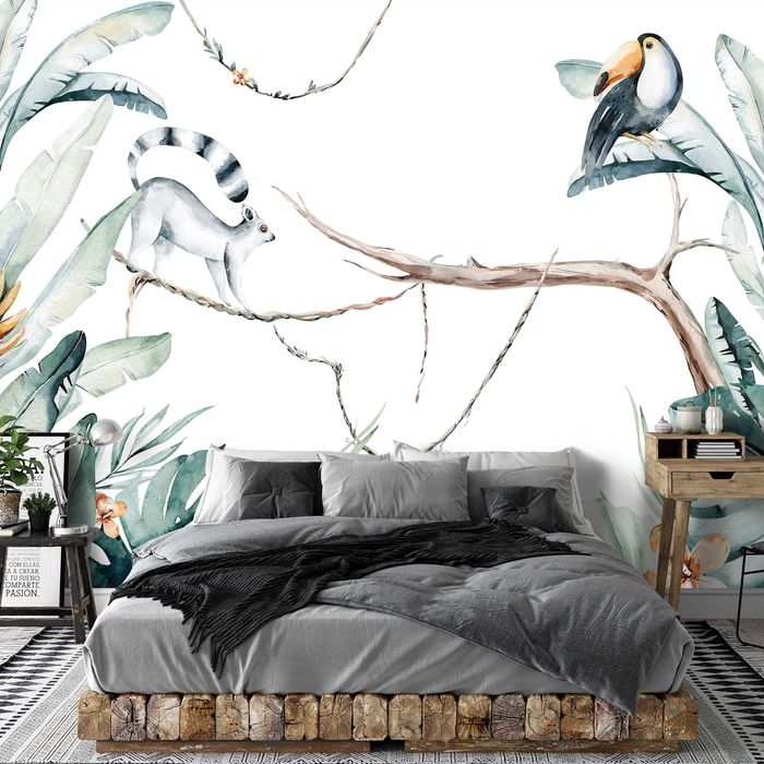 Fototapeta Las Tropikalny Natura Lemur 3D Twój Rozmiar + KLEJ