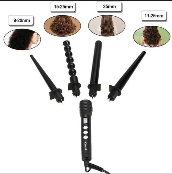 Професійний стайлер для волосся 4 в 1 з керамічним покриттям Kemei