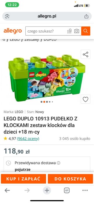 Nowy zestaw klocków lego duplo