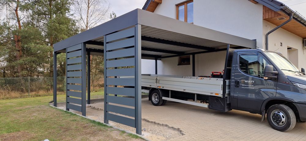 Wiata samochodowa, garażowa, dwustanowiskowa, carport, wiata