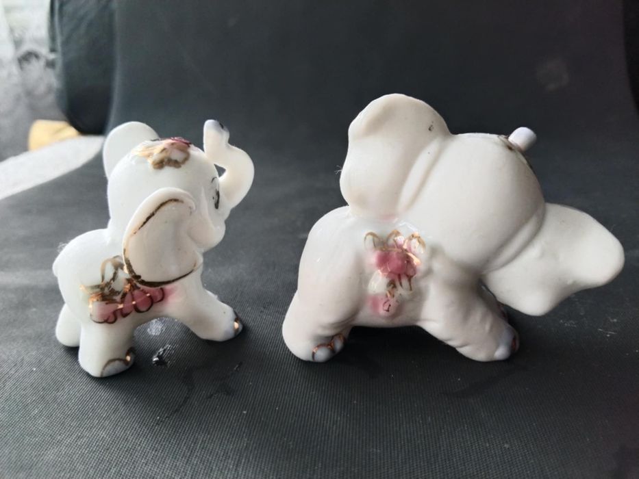 Słoniki porcelanowe, 2 szt.