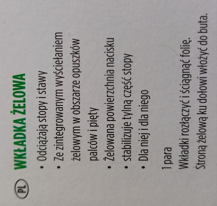 Wkładki do butów skórzane i silikonowe nowe