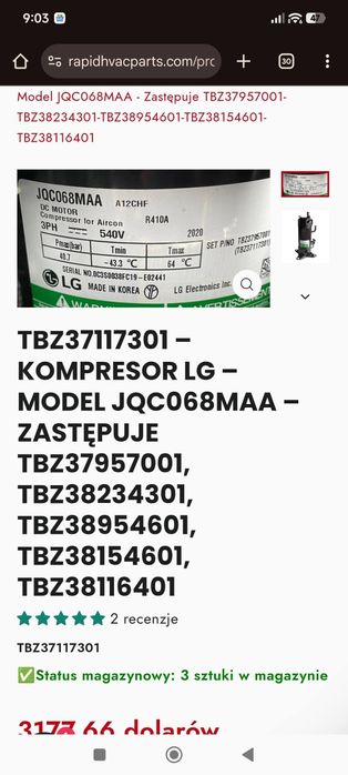 Sprężarka LG JQC068MMA (LG Multi V5 )