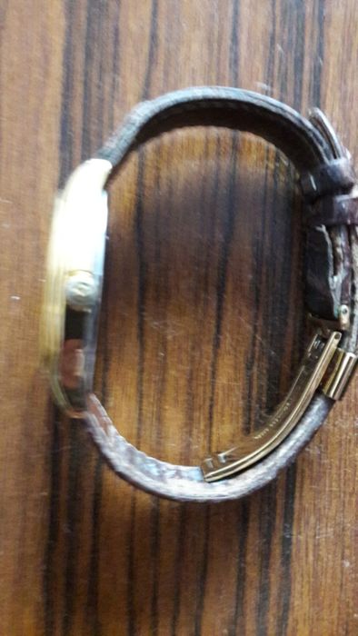 Електронно-механічний годинник "Rekord-Chronо" з позолоченим корпусом