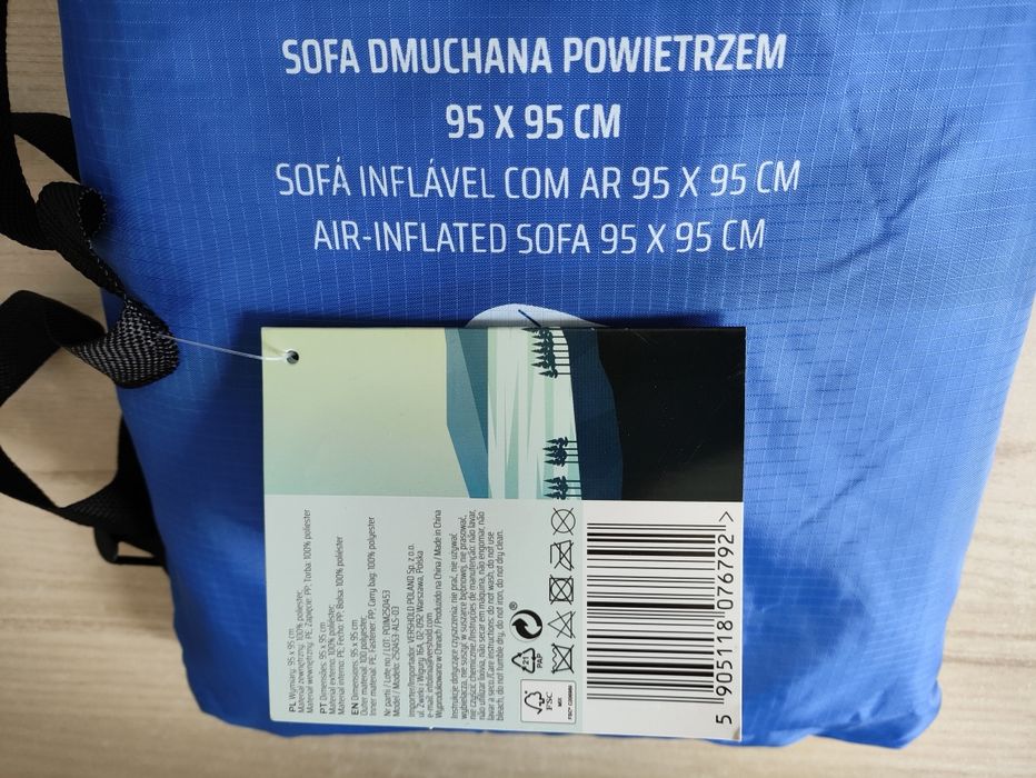 Utendors sofa dmuchana powietrzem na plażę, kemping 95 x 95 cm Nowa !
