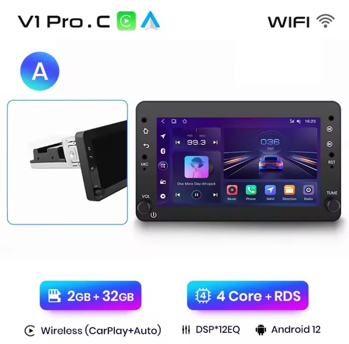 Rádio Android Alfa Romeo 159 Spider Brera 2/32GB Carplay GPS wifi BT