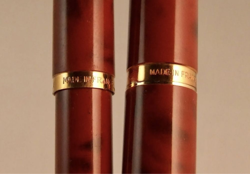 VIntage Parker 75 Fountain & Ballpoint Pen set- QUARTZ JASPER RED