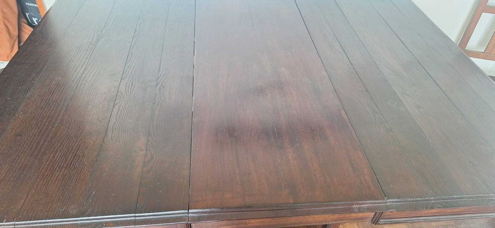 Mesa de madeira maciça 115x115/158.50x115