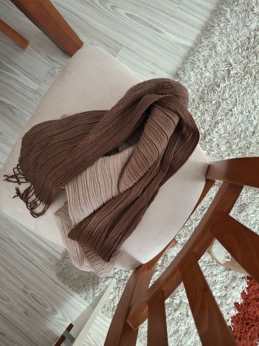 Szalik cieniowany beżowo-brązowy