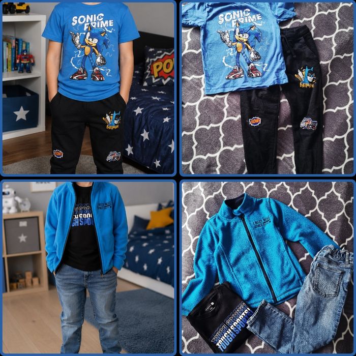 Paka ubrań dla chłopca 116/122 zestaw h&m spodnie bluzki