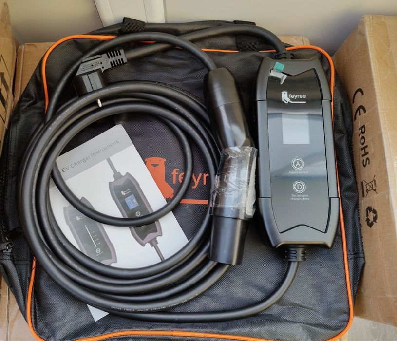 Нова зарядка Тесла 16А FEYREE 3.5KW Tesla 5м кабель+сумка type1/2