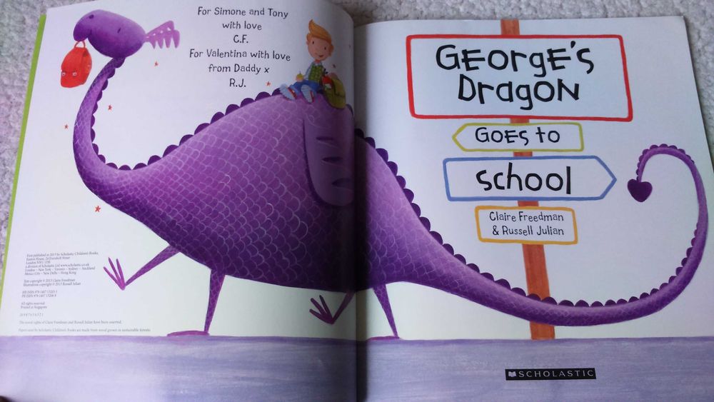 Книга  про дракона Georges Dragon goes to school Claire Freedman