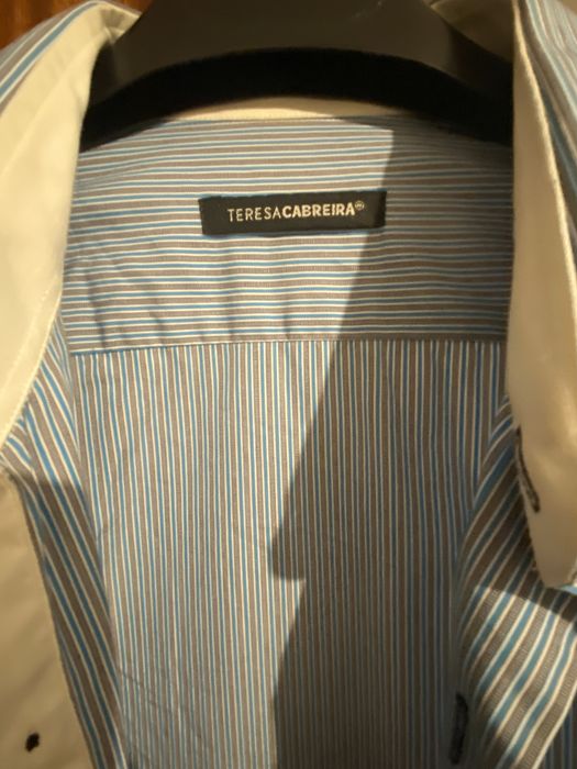 Camisa homem riscas azul ou cinza