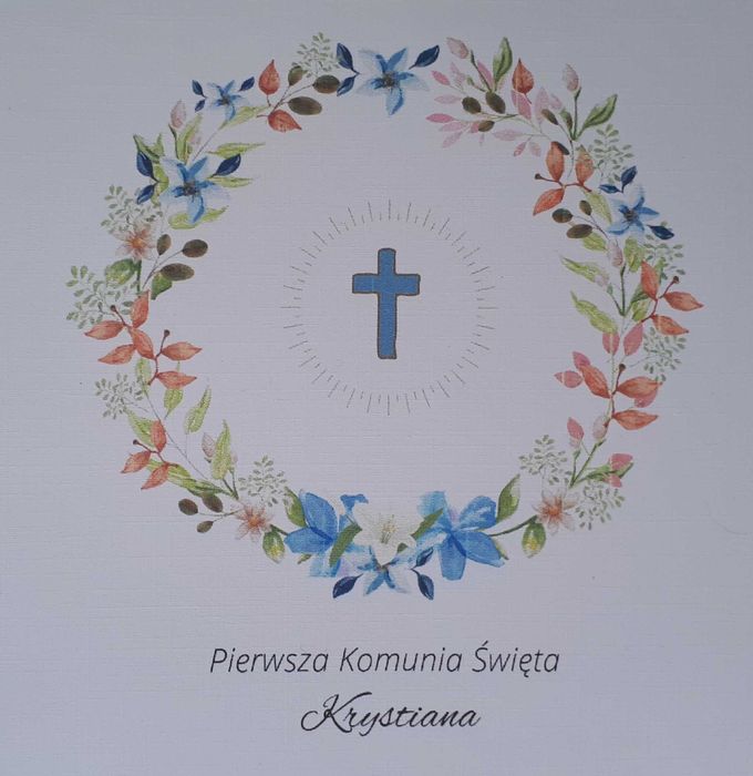 Zaproszenie na Komunię Świętą personalizowane14x14