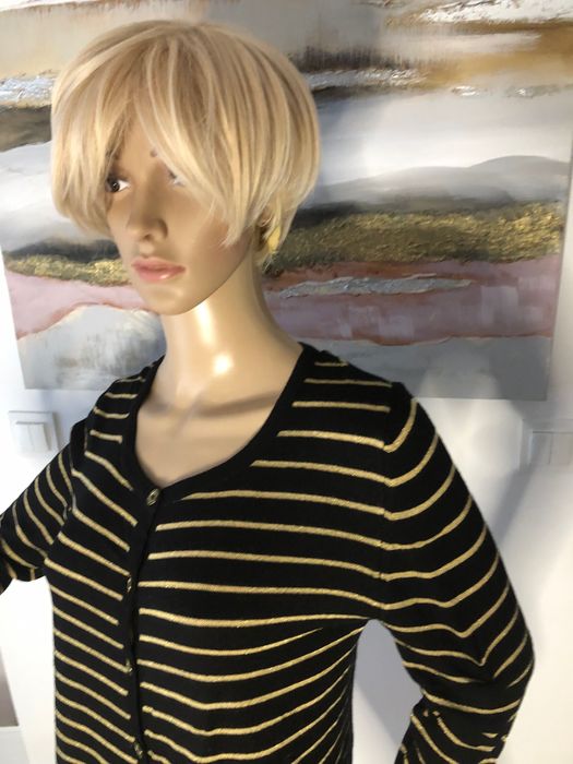 Sweter rozpinany Mango Suit r. M czarno zloty