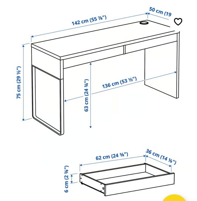 Secretária ikea preta