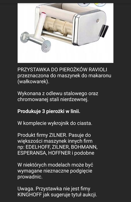 Przystawka do pierogów ravioli