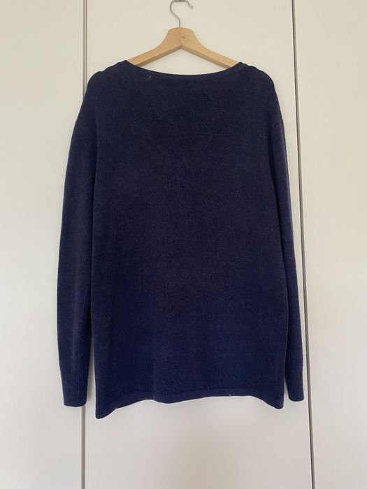 Granatowy damski sweterek XL XXL wełna