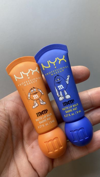 NYX błyszczyk pomarańczowy i niebieski, dwie sztuki