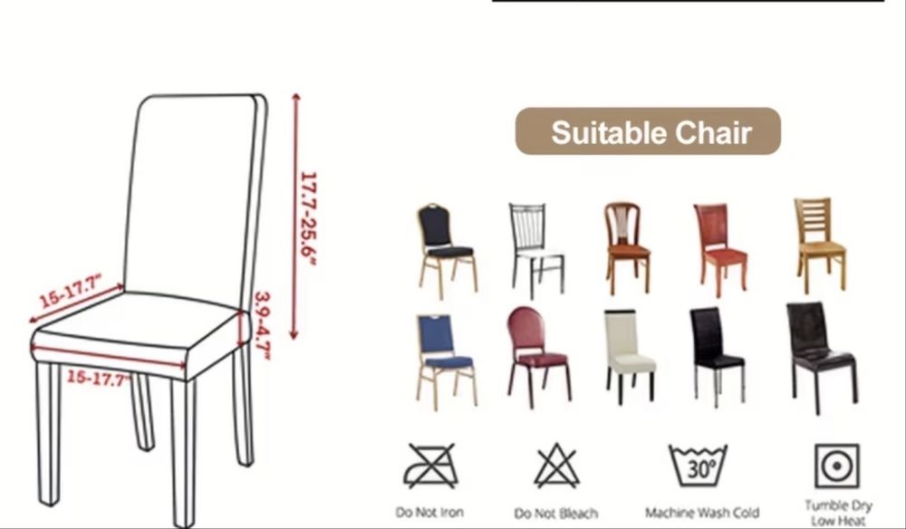 Bezowe pokrowce na krzesla z falbanami, 10 sztuk