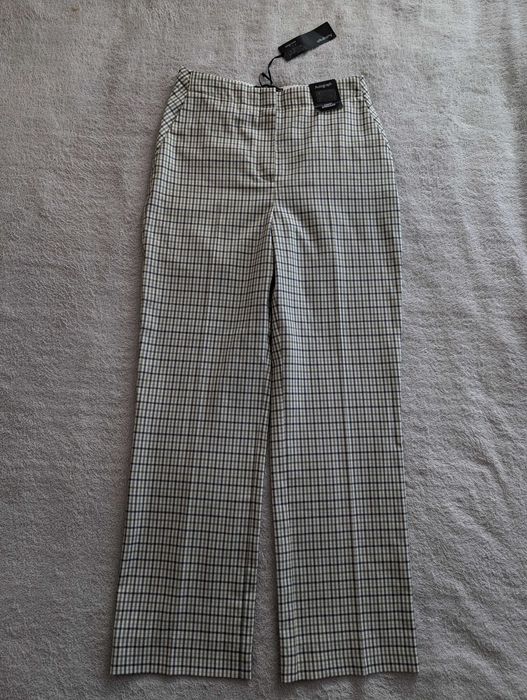 Nowe eleganckie wełniane spodnie w kant kratę kratkę Autograph 36