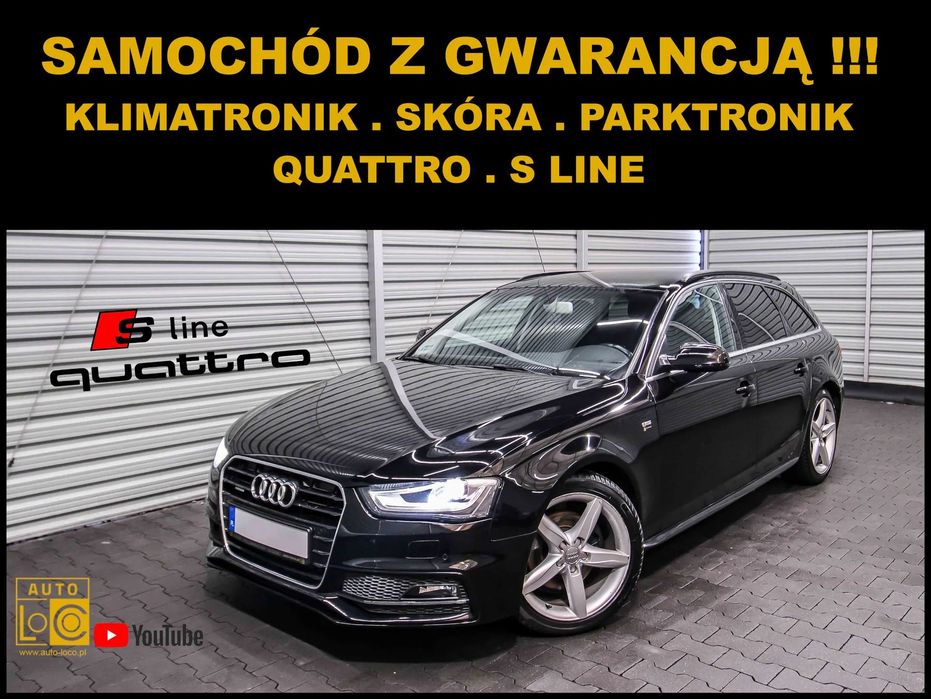 Audi A4 Avant S LINE + QUATTRO + Skóra + BI-XENON + Klimatronik + LEDy + Parktronik