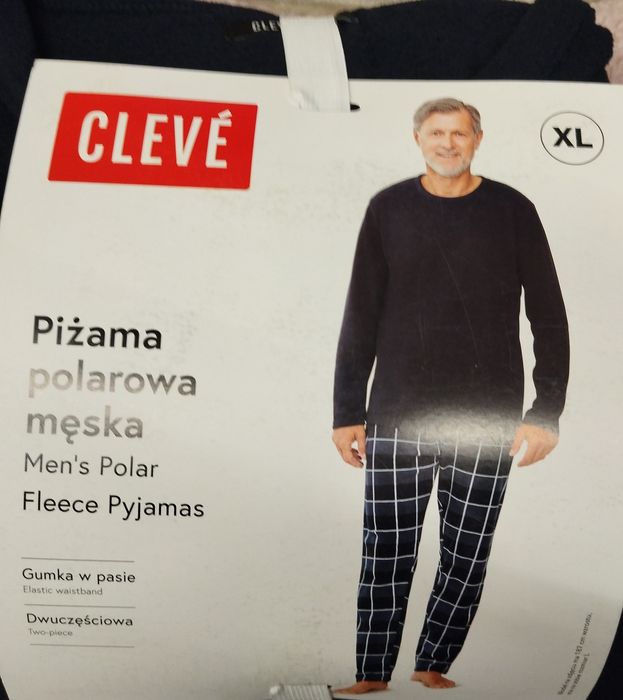 Nowa ciepła zimowa piżama z polaru męska XL  kratka
