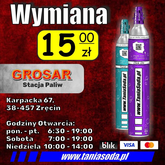 Gaz Soda CO2 425g do saturatorów Stream quick on twist on connect