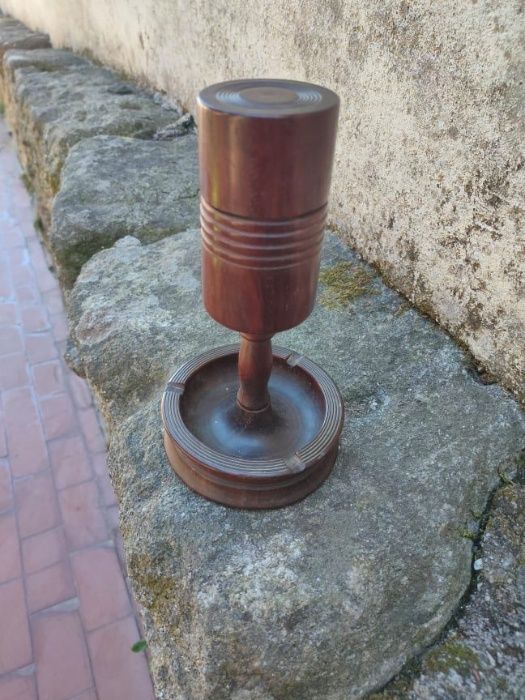 Conjunto de Cigarreira e Pilão em madeira africana