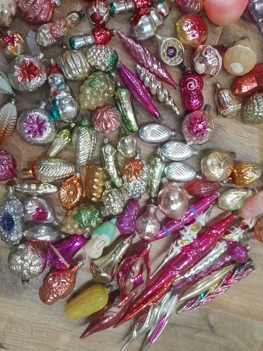 Елочные игрушки СССР новорічні іграшки  Ялинкові