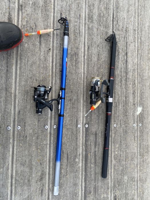 Wędki zestaw na spławik z kołowrotkami