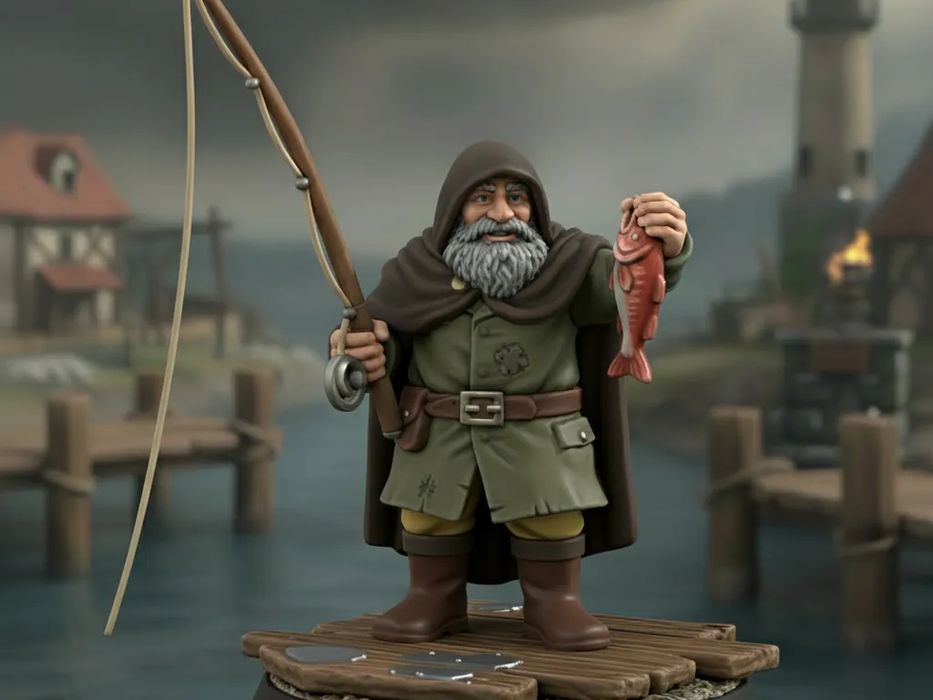Miniatura Pescador para Jogo de Tabuleiro