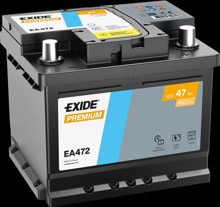 Акумулятор EXIDE Premium Carbon Boost 2.0 6ст 47Аг-100Аг  Іспанія