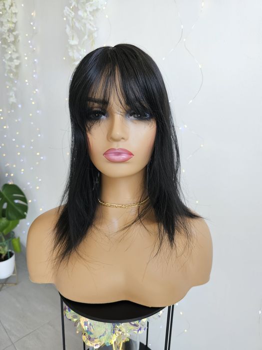 Topper Beata naturalna czerń 40 cm naturalna fryzura zagęszczenie