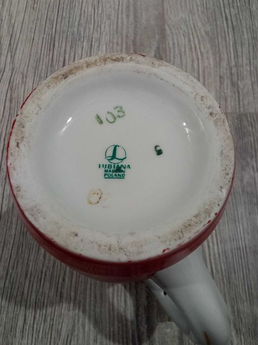 Kufel Kolekcjonerski Czerwony Kaszubski Lubiana PRL OKAZJA