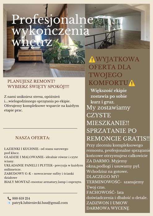 Remonty mieszkań- wolne terminy