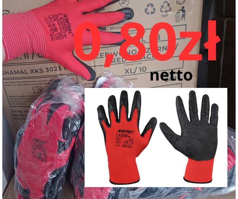 Rękawice Robocze Rękawiczki ochronne Wampirki pokryte lateksem 240par