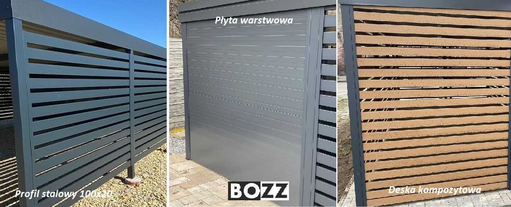 Wiata garażowa stalowa przyścienna / Producent /