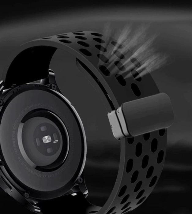 Bracelete Silicone 22mm Fecho Magnético Seiko Hamilton Citizen Or