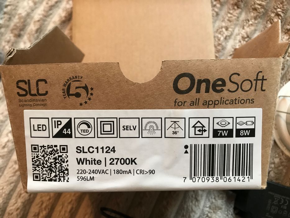 lampy do łazienki (zestaw 2 szt.)  IP 44 SLC One Soft biały