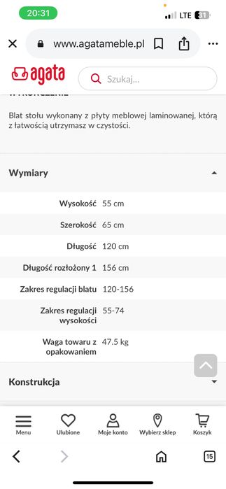 Ławostół rozkładany dąb sonoma
