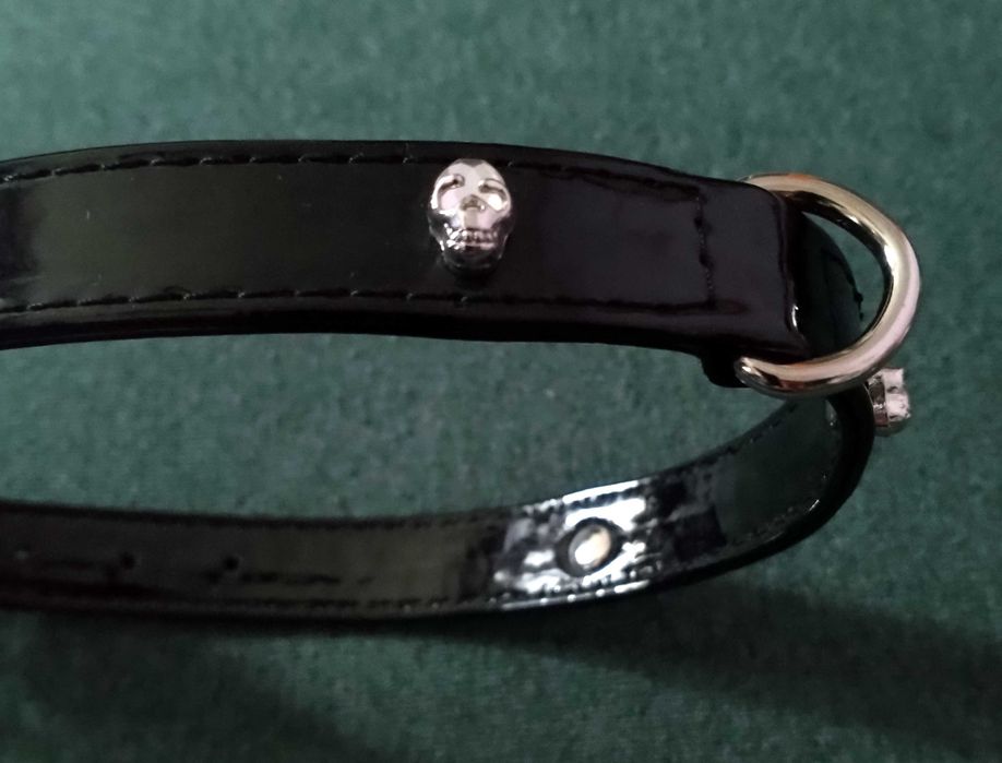 Obroża  w czaszki kryształki + metal PIĘKNA NOWA wysyłka Olx