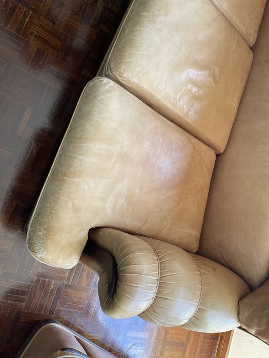 Conjunto sofas em pele