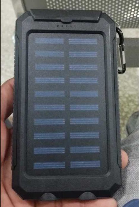 Повербанк 20000 mAh powerbank с фонариком, солнечной панелью